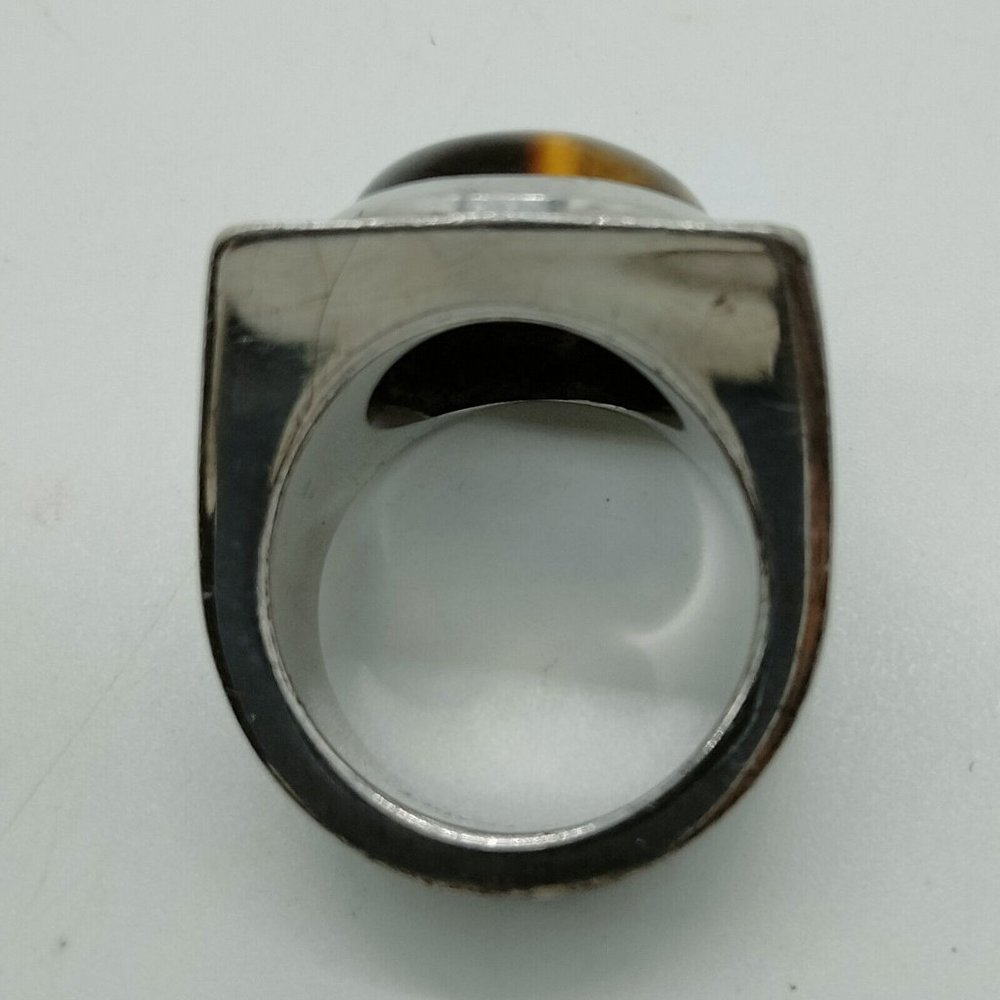 LOUIS VUITTON Chevalier Ring tiger eye 925 Silver - Picture 10 of 11